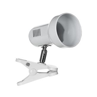 Lampka na biurko mocowana na klips kolor biały metalowa duży gwint E27 - 3