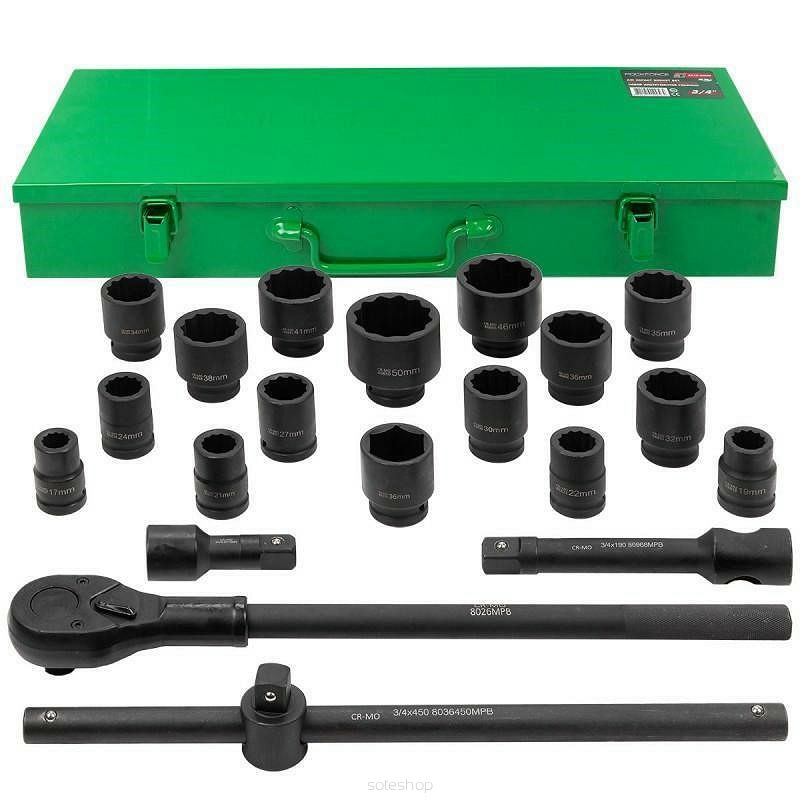 ROCKFORCE ZESTAW KLUCZY UDAR.21el. 3/4