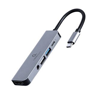 GEMBIRD MULTI ADAPTER USB TYP-C 5W1 (HUB + HDMI + PD + DŹWIĘK STEREO) SREBRNY - 3