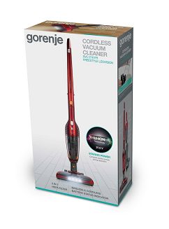 Odkurzacz Gorenje SVC216FR Cordless operating, Handstick, 21.6 V, Operating time (max) 60 min, Red, Warranty 24 month(s) - 9