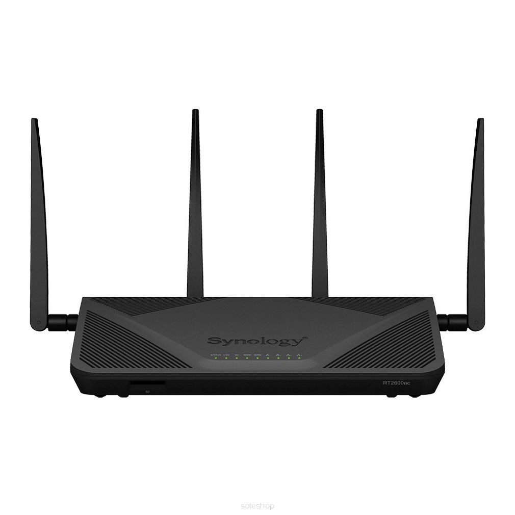 Synology Router RT2600ac, WiFi 5, IEEE 802.11a/b/g/n/ac, 3x 1GbE + 4x 1GbE(Dual WAN), 1xUSB 3.0, 1xUSB 2.0, 1x SD card reader