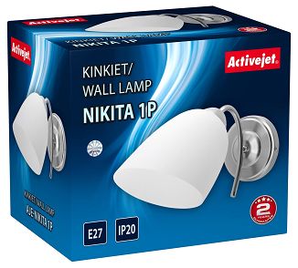Kinkiet klasyczny pojedyńczy Activejet NIKITA Nikiel E27 do salonu - 4