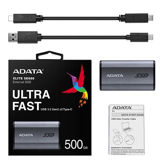 Dysk zewnętrzny SSD ADATA Elite SE880 500GB Szary - 6