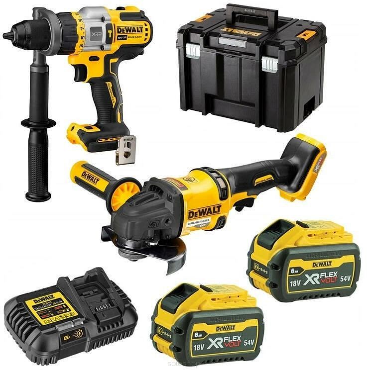 DEWALT.ZESTAW COMBO 18V DCK2016T2T (DCD999 + DCG418) 2x6,0Ah