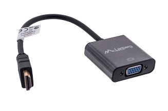Adapter Lanberg AD-0017-BK (HDMI M - D-Sub (VGA) F; 0,20m; kolor czarny) - 4