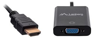 Adapter Lanberg AD-0017-BK (HDMI M - D-Sub (VGA) F; 0,20m; kolor czarny) - 3