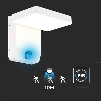 Projektor Oprawa Elewacyjna V-TAC 17W Czujnik Ruchu Biała IP65 VT-11020-150-W 4000K 2520lm - 3