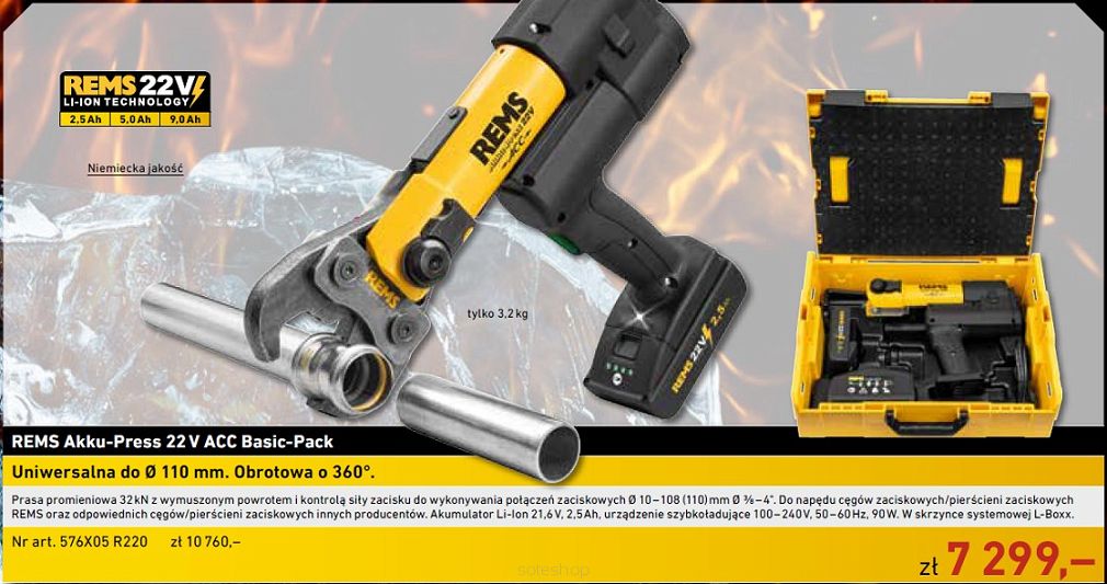 REMS PRASA AKKU-PRESS 22V ACC  BASIC-PACK (578011R220+090446R)