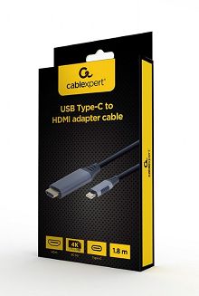 GEMBIRD ADAPTER USB TYP-C DO HDMI NA KABLU, 1.8M, 4K, KOLOR SZARY - 3