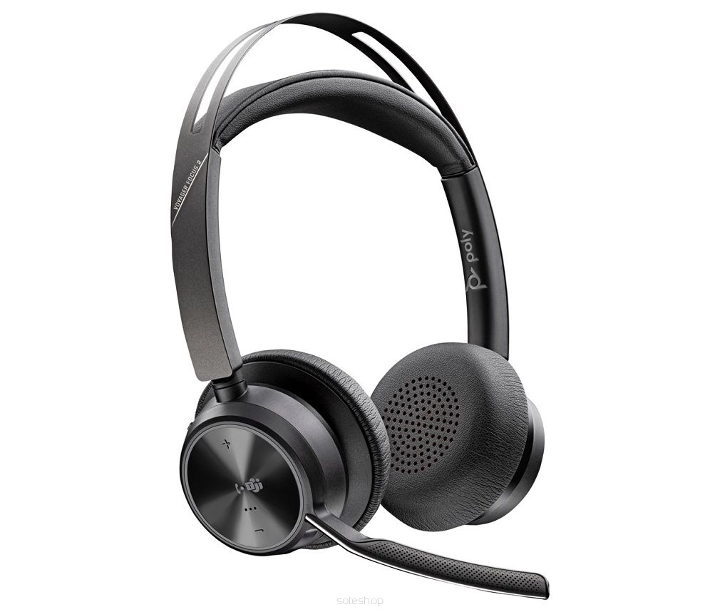 Poly Zestaw słuchawkowy Voyager Focus 2 z certyfikatem Microsoft Teams USB-C-C + przejściówka USB-C/A 9T9J4AA#AC3