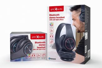 GEMBIRD SŁUCHAWKI STEREOFONICZNE LED BLUETOOTH CZARNE + MIKROFON + REGULACJA - 8