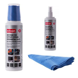 Activejet AOC-269 Zestaw do czyszczenia ekranów 2w1 250 ml., 20x20 cm - 4