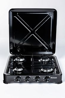 Kuchenka gazowa nastawna 4-palnikowa Ravanson K-04TB (czarny) - 3