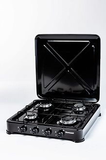 Kuchenka gazowa nastawna 4-palnikowa Ravanson K-04TB (czarny) - 2