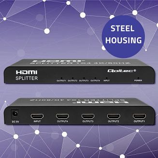 QOLTEC ROZDZIELACZ SPLITTER 4XHDMI 4KX2K | 6GB/S | 60HZ - 3