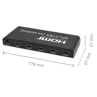 QOLTEC ROZDZIELACZ SPLITTER 4XHDMI 4KX2K | 6GB/S | 60HZ - 8