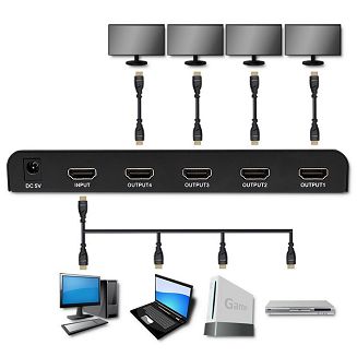 QOLTEC ROZDZIELACZ SPLITTER 4XHDMI 4KX2K | 6GB/S | 60HZ - 6