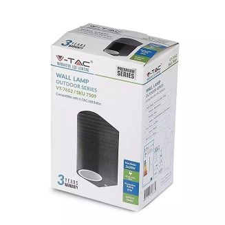 Kinkiet ścienny V-TAC VT-7652 230V IP44 GU10 (SKU 7509) Czarny - 4