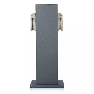 Słupek ogrodowy V-TAC VT-1155-1 30cm 2x gniazdka elektryczne 2x 16A 3600W IP44 (SKU 8820) Szary - 4