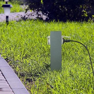 Słupek ogrodowy V-TAC VT-1155-1 30cm 2x gniazdka elektryczne 2x 16A 3600W IP44 (SKU 8820) Szary - 8