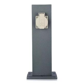 Słupek ogrodowy V-TAC VT-1155-1 30cm 2x gniazdka elektryczne 2x 16A 3600W IP44 (SKU 8820) Szary - 3