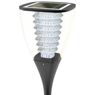 POWERNEED SOLARNA LAMPA OGRODOWA PEARL 100LM, CIEPŁY BIAŁY LEDX7, PANEL SOLARNY 1.6W CZUJNIK ZMIERZCHU, 80CM, CZARNA, ESL-25H - 4