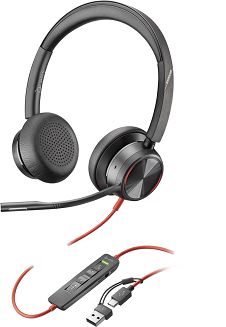 POLY Zestaw słuchawkowy Blackwire 8225 Stereo USB-C + przejściówka USB-C/A - 7