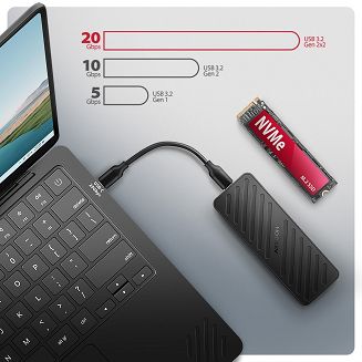 Obudowa zewnętrzna Axagon EEM2-20G do dysków M.2 NVMe / USB-C 3.2 - 14