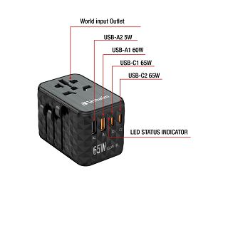 GAN III UNI.TR.CHARG UTA-05 65W/2XUSB-C QC 4+ /2 XUSB-A - 6