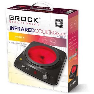 Kuchenka elektryczna BROCK HPI 3001 BK na podczerwień jednopalnikowa 17,7 cm 1200 W Czarny - 2