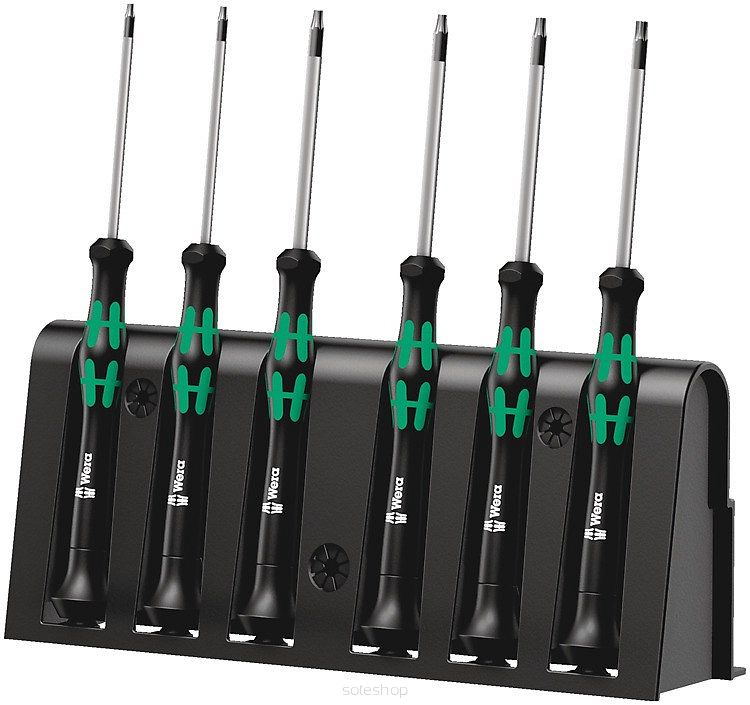 Zestaw wkrętaków precyzyjnych TORX BO z otworem+stojak, 6 szt.