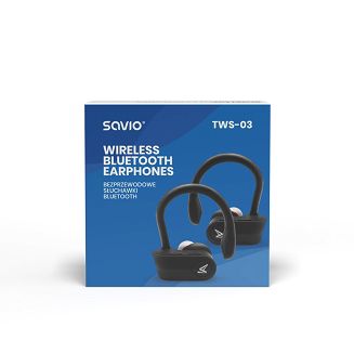 Słuchawki bezprzewodowe SAVIO TWS-03 (bluetooth; bezprzewodowe, Bluetooth; z wbudowanym mikrofonem; kolor czarny - 4