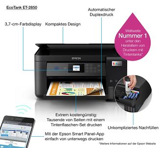 Drukarka Epson EcoTank ET-2850 3w1-Tintenstrahl A4 WiFi/WLan Duplex - 20