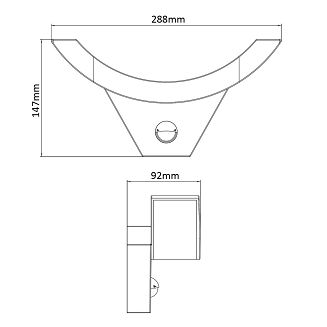 MACLEAN LAMPA LED Z CZUJNIKIEM RUCHU NA PODCZERWIEŃ 800LM 10W IP54 KOLOR CZARNY MCE290 B - 8