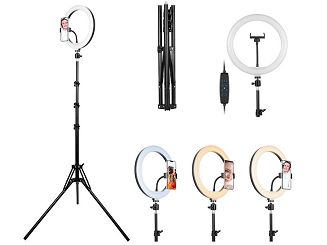 TRACER LAMPA PIERŚCIENIOWA RING 30CM STATYW - 4