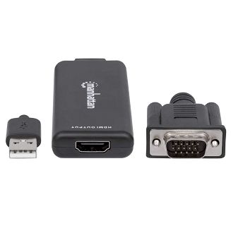 Adapter kablowy Manhattan 152426 1 m USB Type-A + VGA (D-Sub) HDMI Czarny - 3