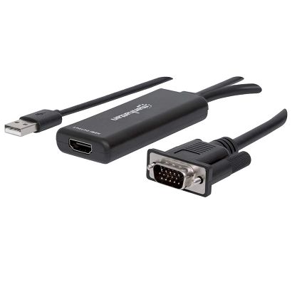 Adapter kablowy Manhattan 152426 1 m USB Type-A + VGA (D-Sub) HDMI Czarny