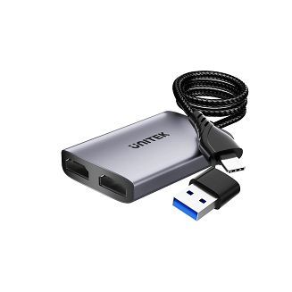 Adapter USB-A/USB-C | 2x HDMI - Unitek V1427A01 - 3