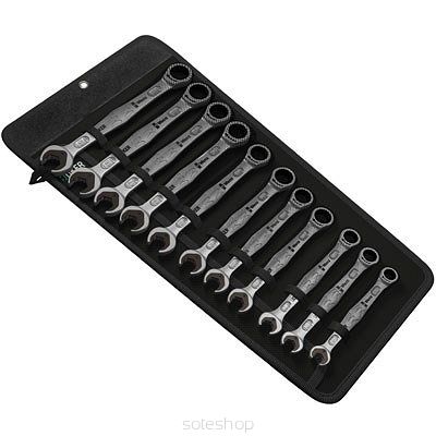 WERA klucz płasko-oczkowy z grzechotką, komplet 11 sztuk