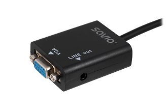 Adapter SAVIO cl-23 (HDMI M - D-Sub (VGA) F; 0,20m; kolor czarny) - 8