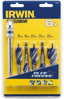 IRWIN WIERTŁO DO DREWNA KPL.5szt. BLUE GROOVE 6X 16, 18, 20, 22, 25 mm ... ... - 3