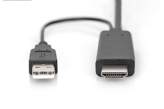 Kabel adapter HDMI 4K 30Hz zasilanie USB A na DisplayPort 2m - 4