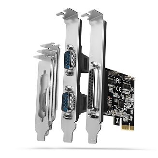 Axagon PCEA-PSN PCIe- mit 1x Parallel-+ 2x Seriell-Ports - ASIX AX99100 adapter Wewnętrzny Równoległy, RS-232 - 8