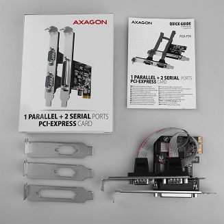 Axagon PCEA-PSN PCIe- mit 1x Parallel-+ 2x Seriell-Ports - ASIX AX99100 adapter Wewnętrzny Równoległy, RS-232 - 5