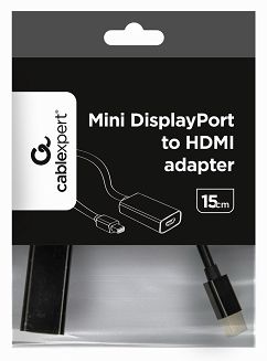Adapter GEMBIRD A-MDPM-HDMIF-02 (Mini DisplayPort M - HDMI F; 0,15m; kolor czarny) - 2