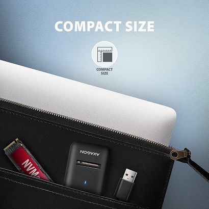 Obudowa SSD Axagon ADM2-AM USB-A 10Gbps - M.2 NVMe & SATA SSD adaptér, kabelis USB-A 10cm Czarny