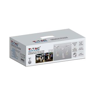 Girlanda Ogrodowa V-TAC Biała 15 metrów 15 oprawek E27 Guma+Gniazdo IP54 VT-713 - 4
