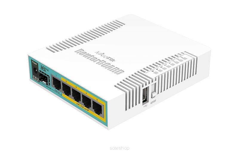 Router Mikrotik hEX PoE (RB960PGS) Total Ethernet  Ports:6; Architecture:MIPSBE; CPU core:1