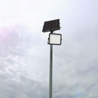Projektor LED Solarny V-TAC 10W Pilot, AUTO, Timer, IP65 Czarny VT-80W 4000K 800lm - 7