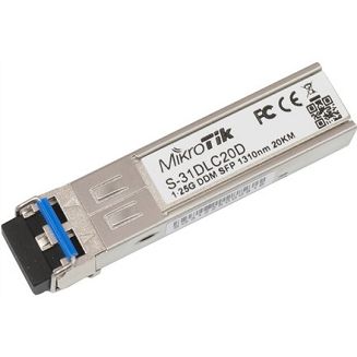 MikroTik | S-31DLC20D | Protokół SFP | Światłowód jednomodowy | Podwójny LC | 10/100/1000 Mbit/s | Długość fali 1310 nm | Maksymalna odległość transferu 20000 m | Od -40 do +70C - 3